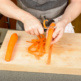 peeling a carrot