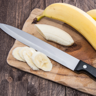 slicing a banana