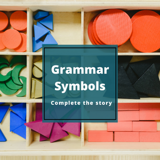 complete the story worksheet using Montessori grammar symbols